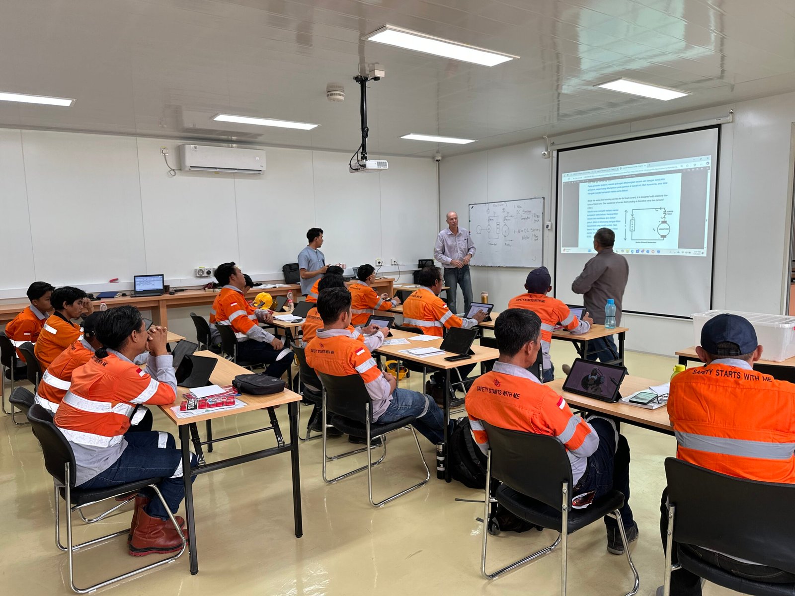 TSDC Electrical training theory delivery with students