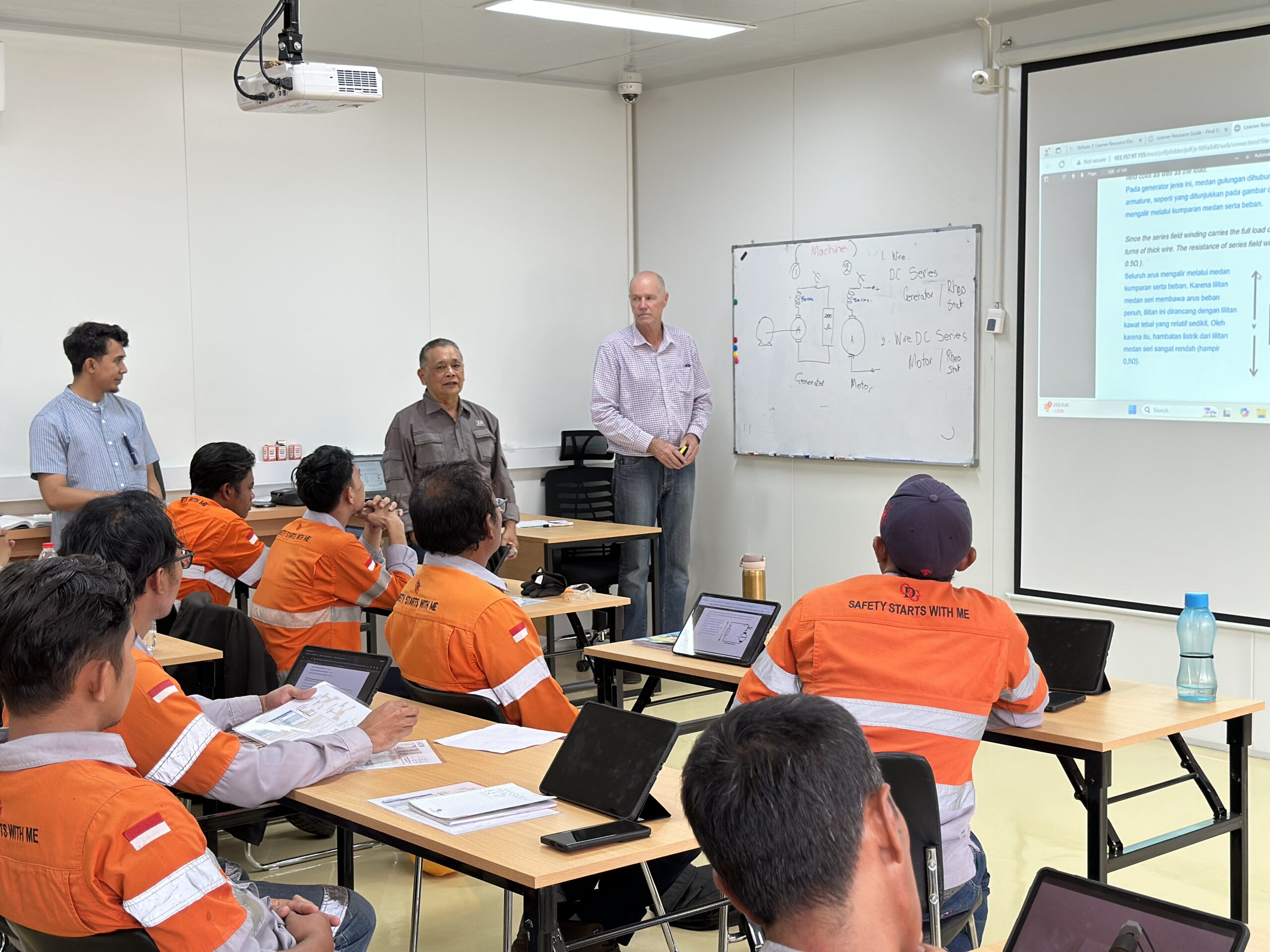 TSDC Electrical training theory delivery with students